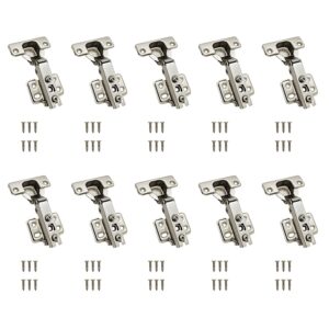 VOLO 10 Pieces (Pack of 5 Set) Concealed Cabinet Hinges with Screws | 0 Crank – Full Overlay | Auto Hinges for Kitchen Cabinets, Mild Steel European Style Hinge for Home, Office & Wardrobe